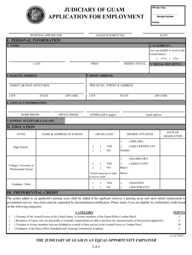 Guam Application Fill Online Printable Fillable Blank