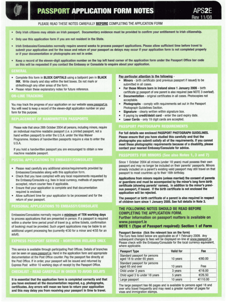 2008 Form Ireland APS2E Fill Online Printable Fillable