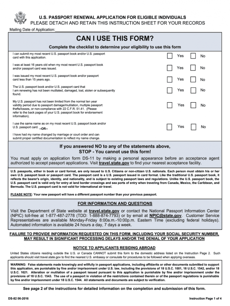 2016 Form DS 82 Fill Online Printable Fillable Blank