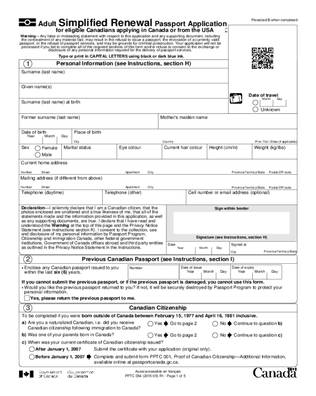 2020 Passport Renewal Form Fillable Printable PDF PassportApplicationForm