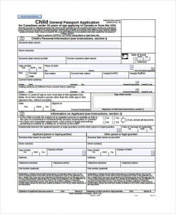 Canada Passport Application Child Form 247x300 