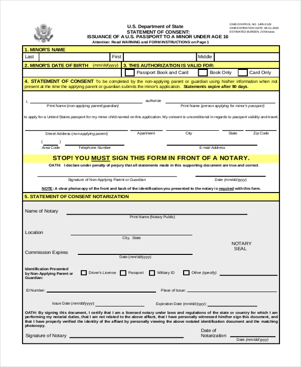 Passport Renewal Form Minor PassportApplicationForm