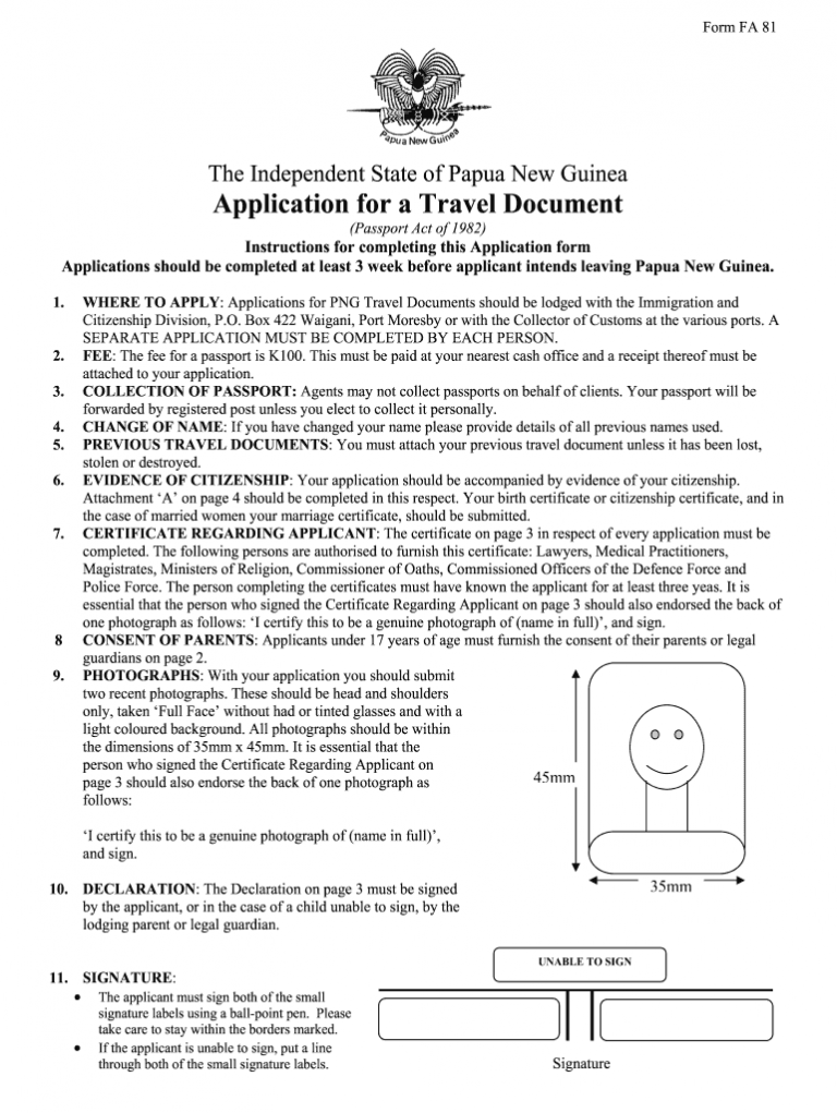 Png Passport Application Form Fill Out And Sign Printable PDF