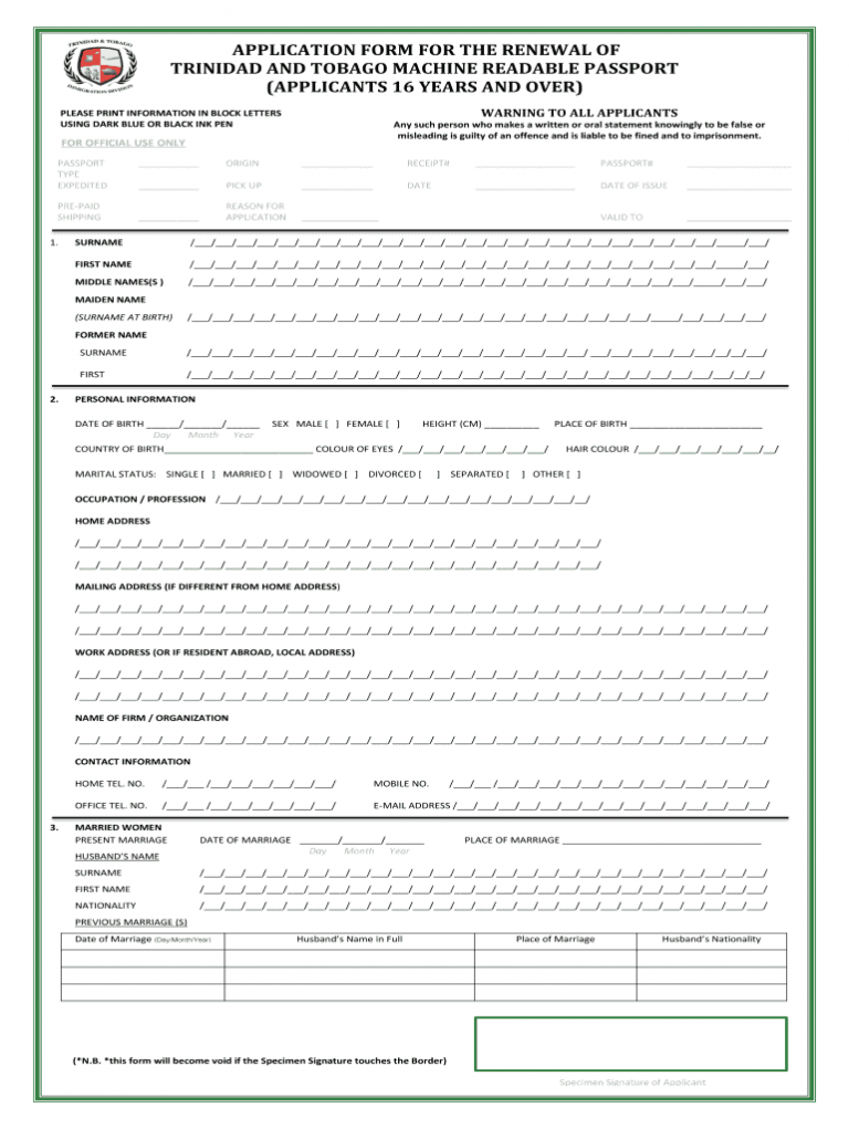 T t Passport Application Form Printable Form 2022