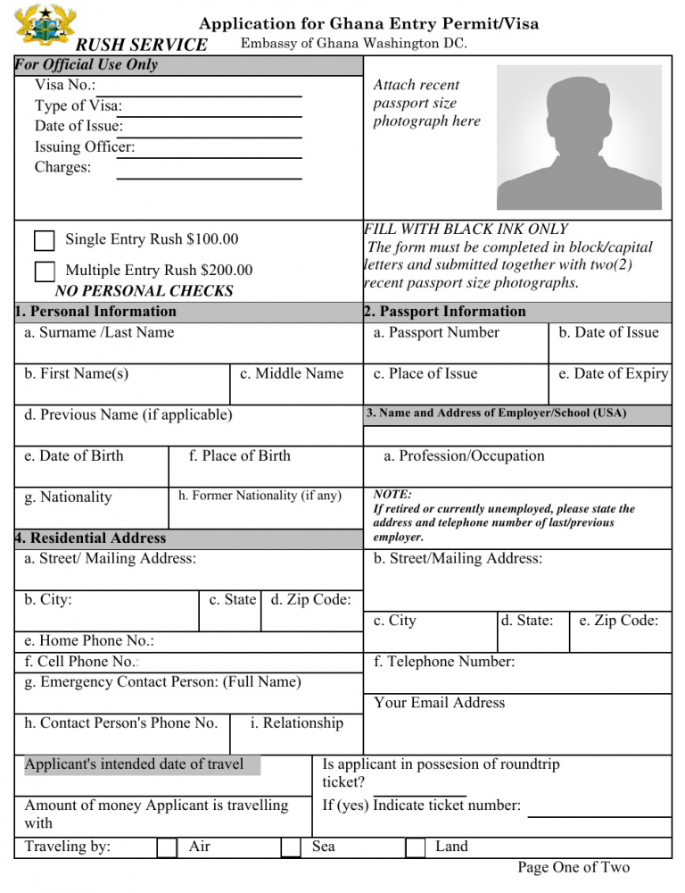 Us Ghana Visa Application Form 2022 Applicationforms